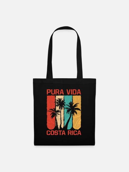 Pura Vida Costa Rica Vintage Souvenir de Voyage - Sac en tissu - noir