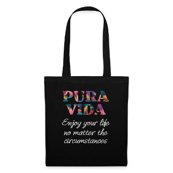 Pura Vida Coloré Costa Rica Dicton - Sac en tissu - noir - Devant