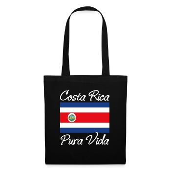 Pura Vida National Flagge Von Costa Rica Geschenk - Stoffbeutel - Schwarz - Vorne
