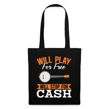 Mauvais joueur de banjo Humour Folk Country Music - Sac en tissu - noir - Devant