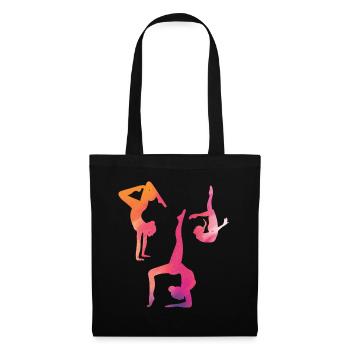 Gymnastin Frauen Rhythmische Gymnastik Buntes - Stoffbeutel - Schwarz - Vorne
