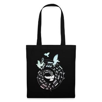 Birds Musical Notes Women Girls Bird Lovers - Tote Bag - black - Front