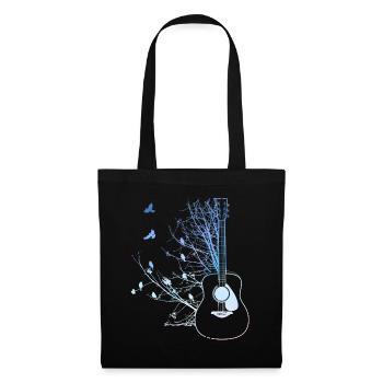 Oiseaux Guitare acoustique Nature Mélomanes - Sac en tissu - noir - Devant