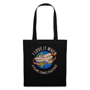 Jeu de mots sur le sujet de l’aviation de pilote de ligne pour - Sac en tissu - noir - Devant