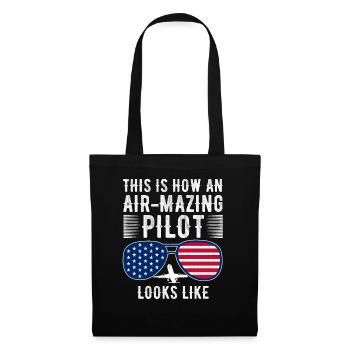 Aircraft Pun Airmazing Pilot - Pilote de ligne - Sac en tissu - noir - Devant
