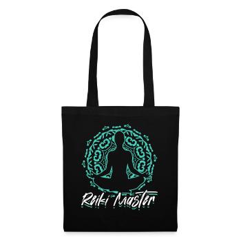Spiritueller Reiki Meister Energie Meditation - Stoffbeutel - Schwarz - Vorne