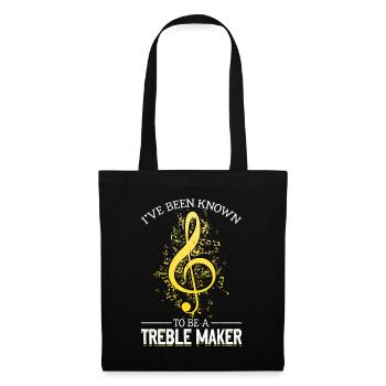 Musician Pun Violin Clef Funny Music Love - Tote Bag - black - Front