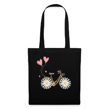 Daisy Bike Women Flower Bicycle Garden - Tote Bag - black - Front
