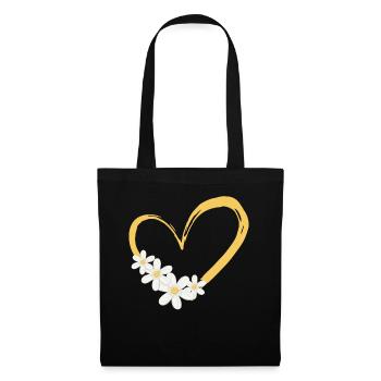 Daisy Flower Heart Women Gardener - Tote Bag - black - Front