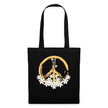 Signe de paix Daisy Hippie Gardening - Sac en tissu - noir - Devant