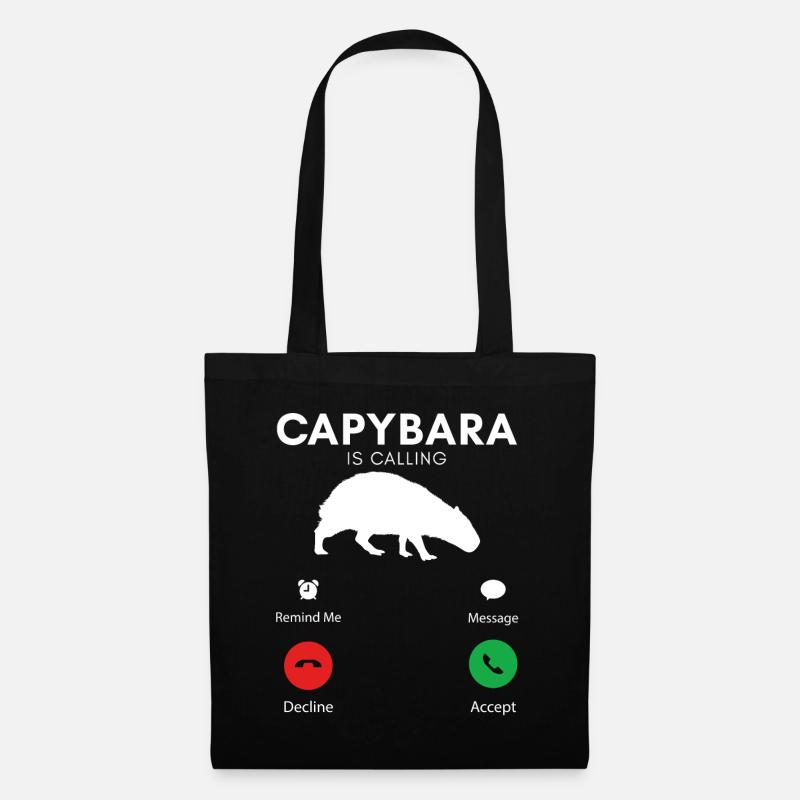 Funny Capybara Humorous Capybaras - Tote Bag - black
