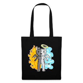 Chat Cat Race Egyptian Mau Ange et Diable - Sac en tissu - noir - Devant