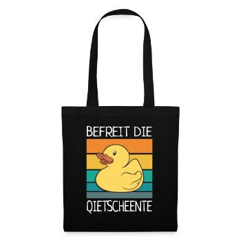 Befreit Die Quietscheente Vintage Gummienten - Stoffbeutel - Schwarz - Vorne