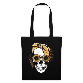 Crâne Tournesol Mère jardinage Mère - Sac en tissu - noir - Devant