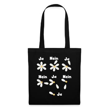 Gänseblümchen Ja Nein Spiel Gänseblume - Stoffbeutel - Schwarz - Vorne