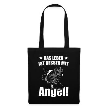 Leben Besser Mit Angel - Stoffbeutel - Schwarz - Vorne