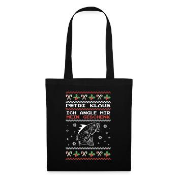 Petri Klaus Ich Angle Mir Mein Geschenk Angler - Stoffbeutel - Schwarz - Vorne