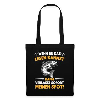 Anglerspot Angler Regeln Karpfen Angeln Geschenk - Stoffbeutel - Schwarz - Vorne