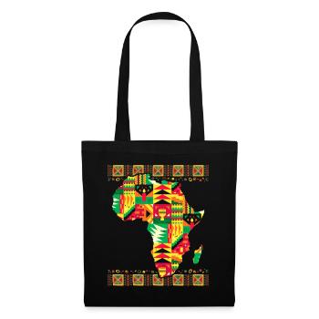 Carte africaine Kente Art Noir Afro - Sac en tissu - noir - Devant