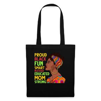 Fière femme africaine noire intelligente - Sac en tissu - noir - Devant