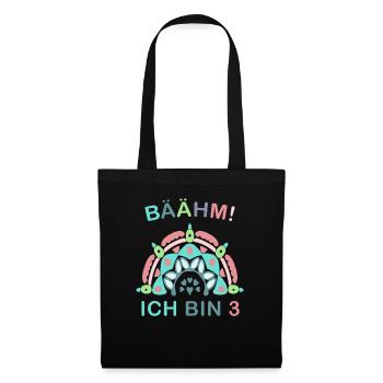 3 Jahre Geburtstagskind Regenbogen 3. Geburtstag - Stoffbeutel - Schwarz - Vorne