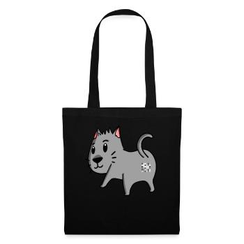 Katze Arsch - Katze Hintern - Stoffbeutel - Schwarz - Vorne