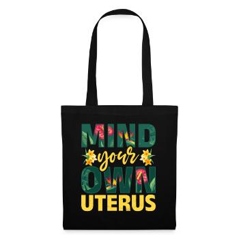 Uterus Blumen Ermächtigung Frauenrechte - Stoffbeutel - Schwarz - Vorne