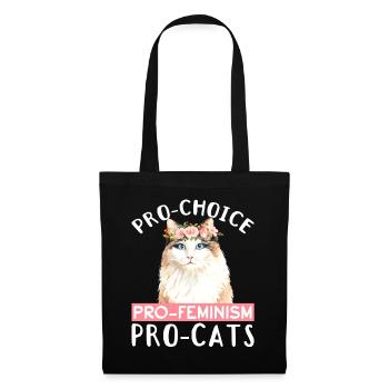 Pro-Choice Katze Feminismus Frauen Rechte - Stoffbeutel - Schwarz - Vorne