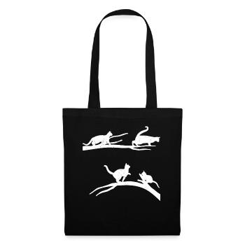 Chaton ludique Arbre Mignon Chaton - Sac en tissu - noir - Devant