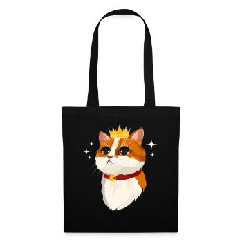 Cat Crown Girl Women Cute Feline - Tote Bag - black - Front