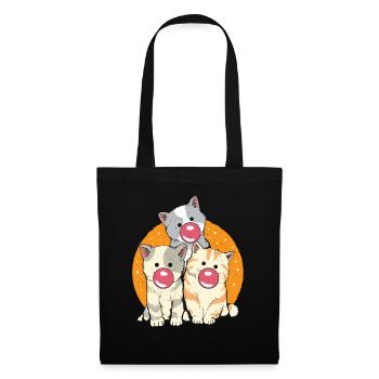 Chat Gomme à mâcher Drôle de félin - Sac en tissu - noir - Devant