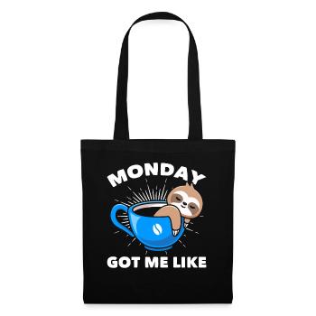 Coffee Sloth Funny Lazy Coffee Drinker - Tote Bag - black - Front