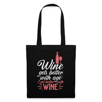 Le vin s’améliore avec l’âge Toast au vin - Sac en tissu - noir - Devant