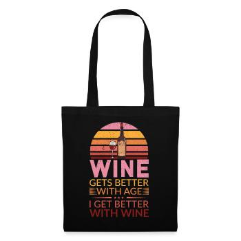 Le vin s’améliore avec l’âge Toast au vin - Sac en tissu - noir - Devant