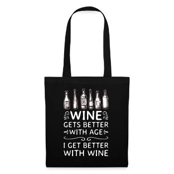 Le vin s’améliore avec l’âge Toast au vin - Sac en tissu - noir - Devant