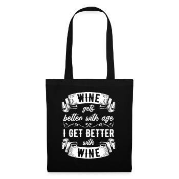 Le vin s’améliore avec l’âge Toast au vin - Sac en tissu - noir - Devant