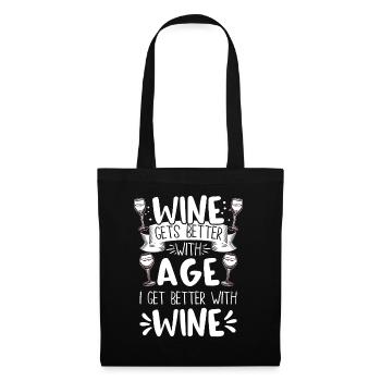 Le vin s’améliore avec l’âge Toast au vin - Sac en tissu - noir - Devant