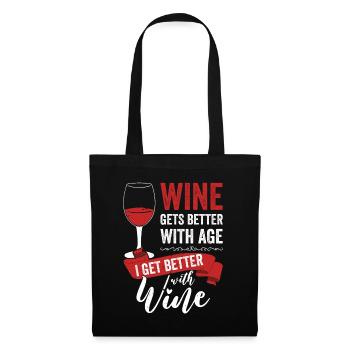 Le vin s’améliore avec l’âge Toast au vin - Sac en tissu - noir - Devant