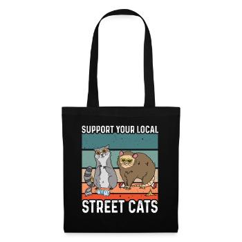Soutenez votre cadeau de raton laveur local Street Cats - Sac en tissu - noir - Devant