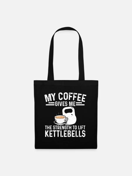 Coffee Power pour l’entraînement de musculation Kettlebell - Sac en tissu - noir