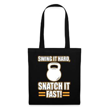 Swing It Hard Snatch It Fast Kettlebell Dumbbells - Tote Bag - black - Front