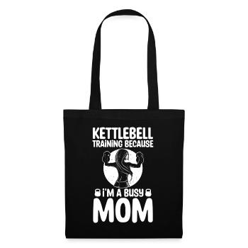 Kettlebell Mutter Workouts Für Mütter Geschenk - Stoffbeutel - Schwarz - Vorne