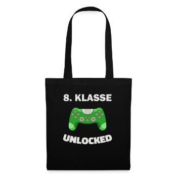8. Klasse Gamer Deko Zocker Schule Kinder Geschenk - Stoffbeutel - Schwarz - Vorne