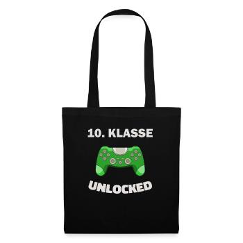 10. Klasse Gamer Deko Zocker Schule Kind Geschenk - Stoffbeutel - Schwarz - Vorne