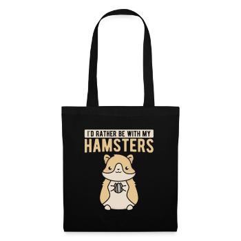 Nagetier Hamster - Stoffbeutel - Schwarz - Vorne