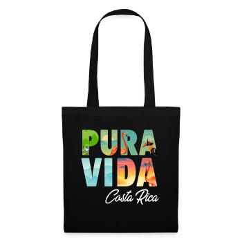 Pura Vida Costa Rica Perroquet Jungle Tropicale - Sac en tissu - noir - Devant