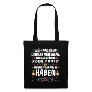 Weihnachten Bestes Geschenk Liebevoller Papa Haben - Stoffbeutel - Schwarz - Vorne