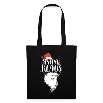 Papa Claus Weihnachten Santa Claus Familienvater - Stoffbeutel - Schwarz - Vorne
