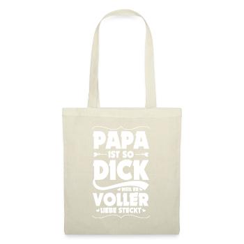 Papa Dick Weil Voller Liebe Steckt Vater Bäuchlein - Stoffbeutel - Natur - Vorne
