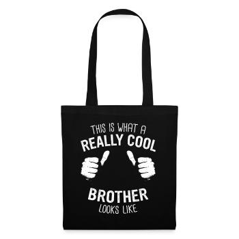 Frère Grand frère Famille - Sac en tissu - noir - Devant